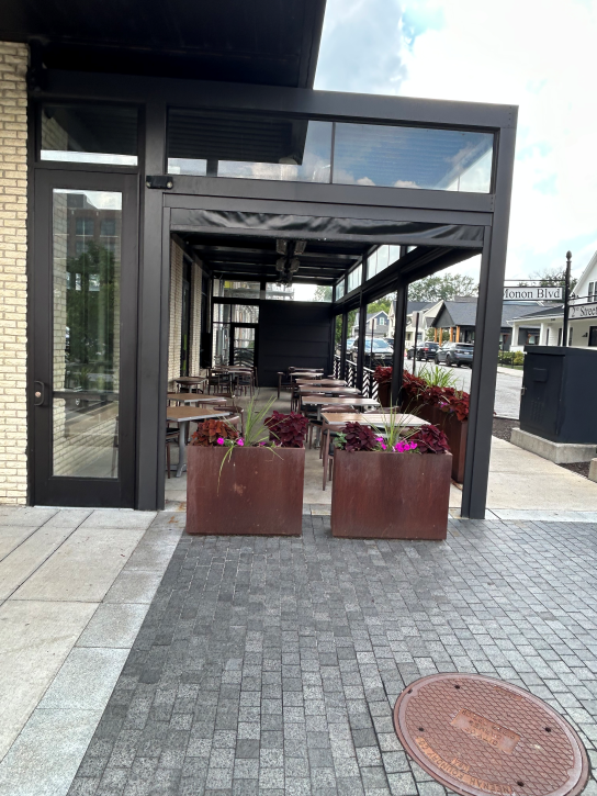 The enclosable side patio at Social Cantina in Midtown Carmel