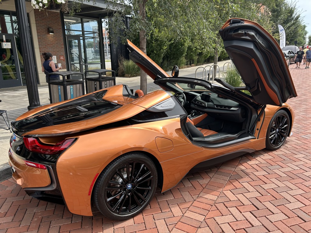 A BMW on display at BMW-Palooza along Monon Boulevard in Midtown Carmel