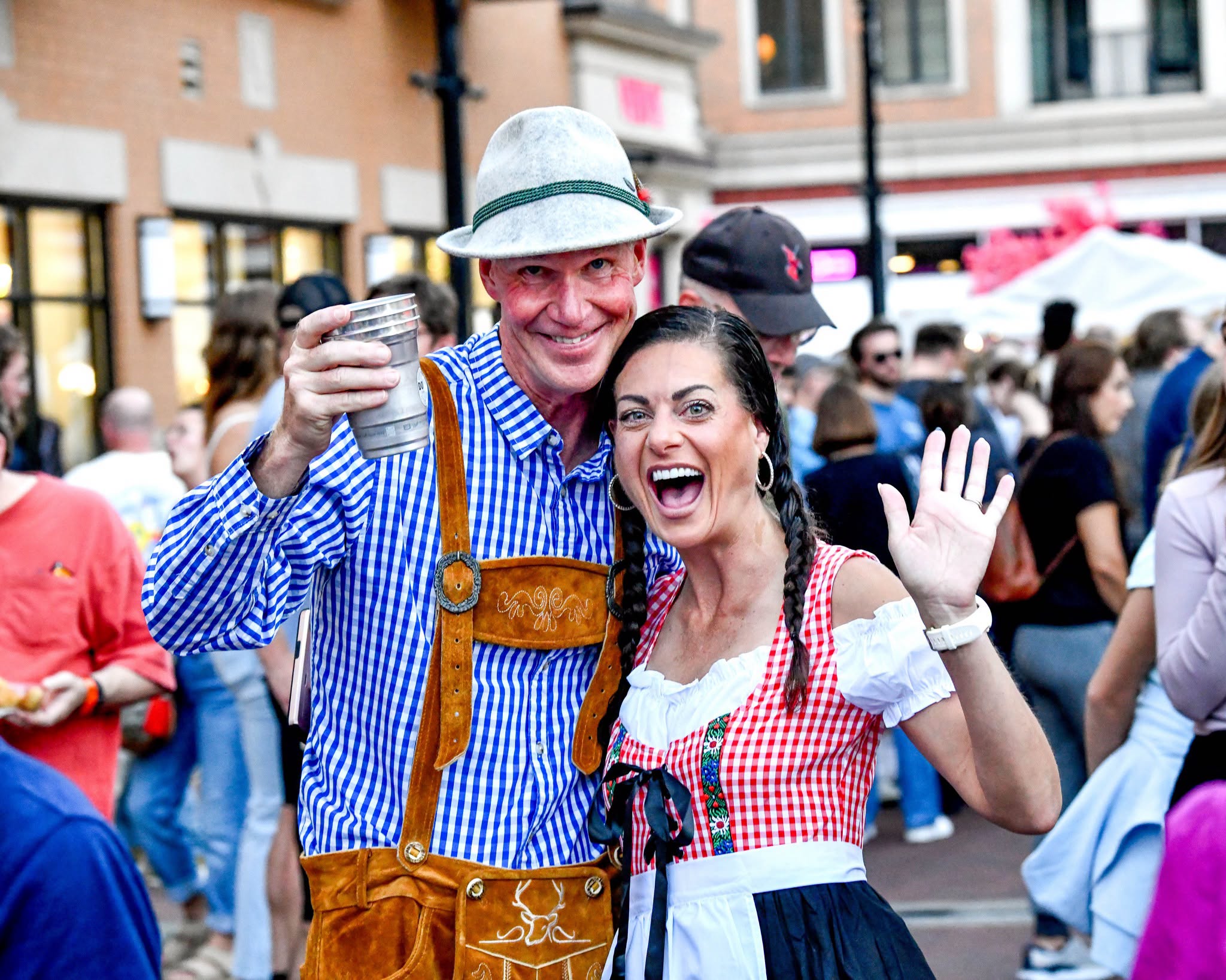 Friends celebrating together at Carmel Oktoberfest
